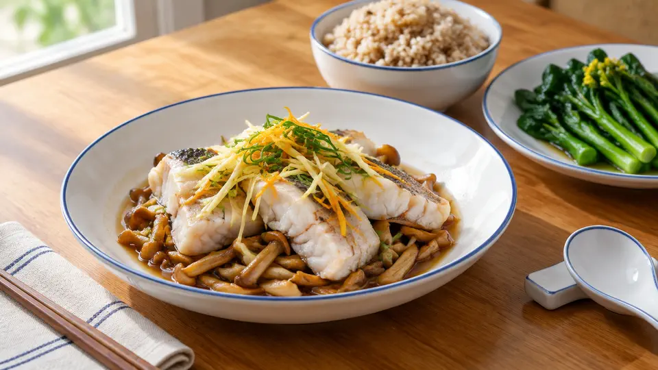 茶樹菇蒸鯇魚腩