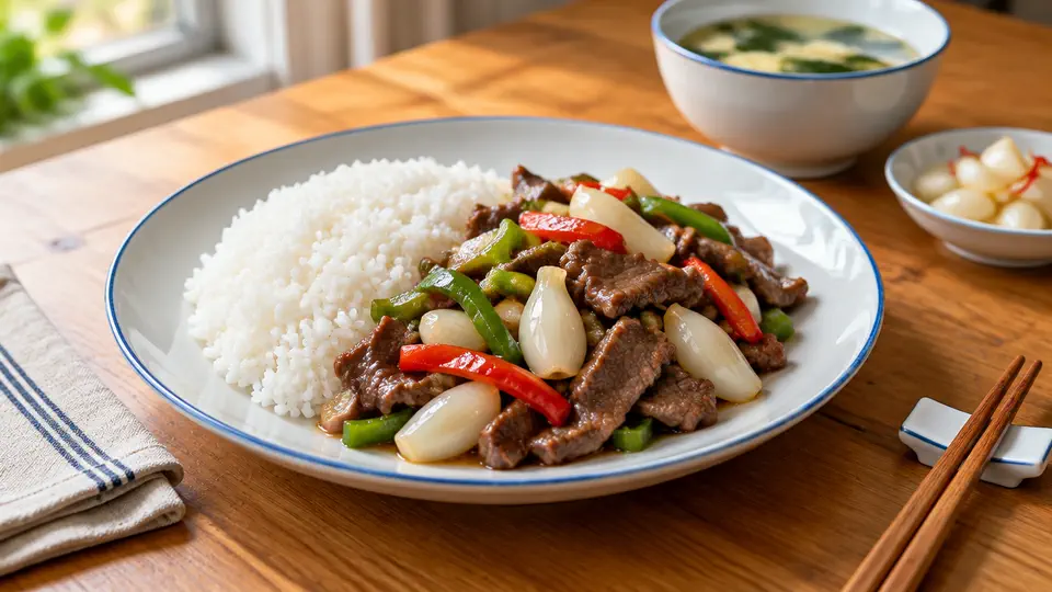 蕎頭炒牛肉飯