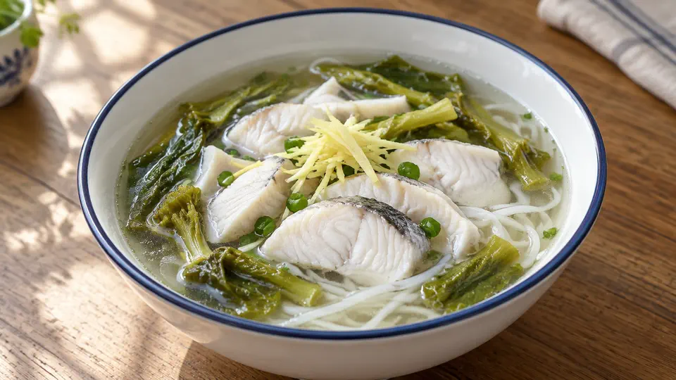 芥菜生魚片湯米線