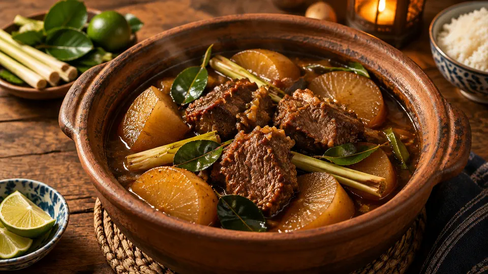 Lemongrass beef brisket claypot