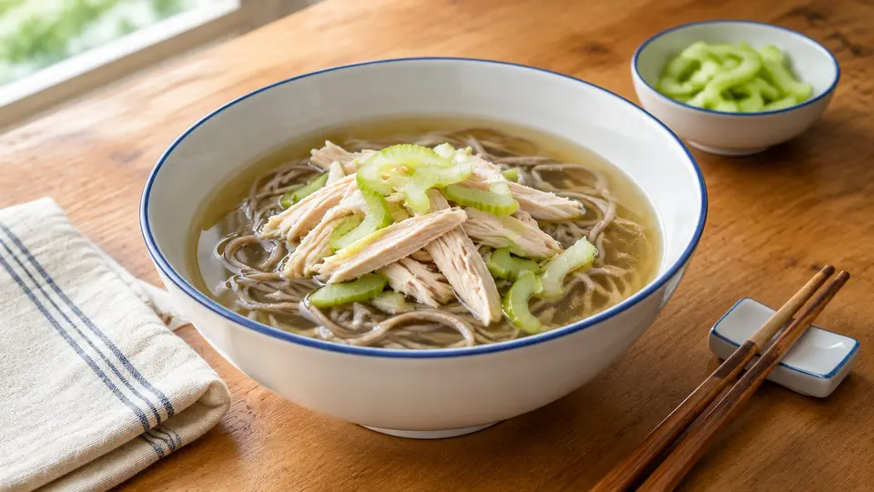 芹菜雞絲蕎麥湯麵