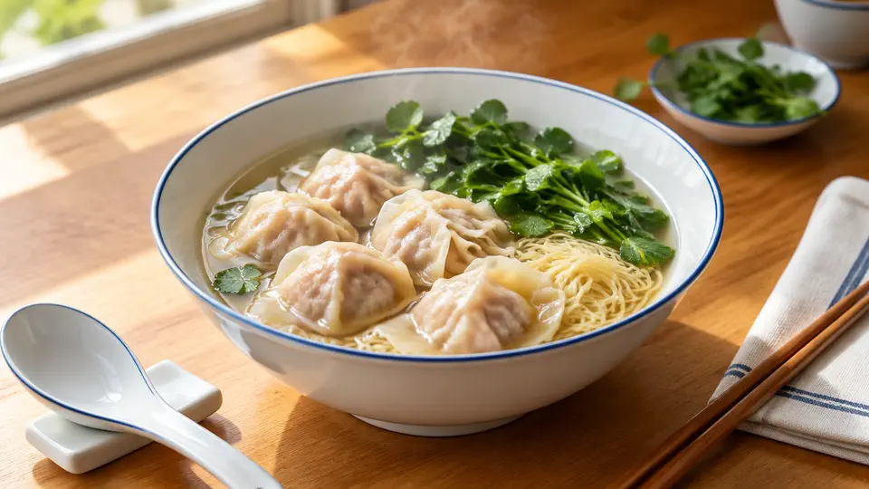 西洋菜雲吞湯麵