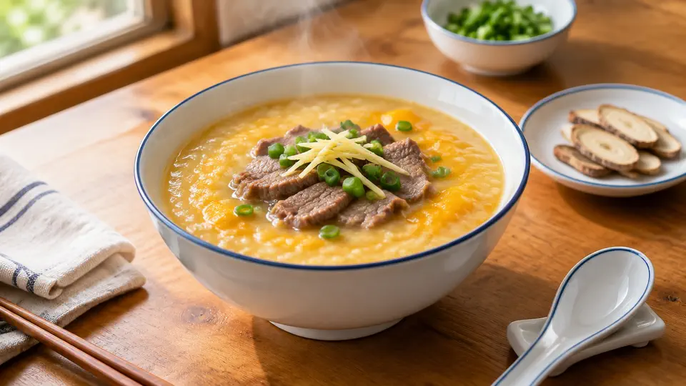 黃芪南瓜牛肉粥