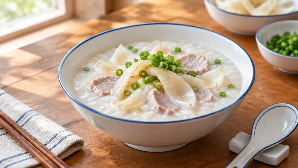 Fish maw, lily bulb and lean pork congee