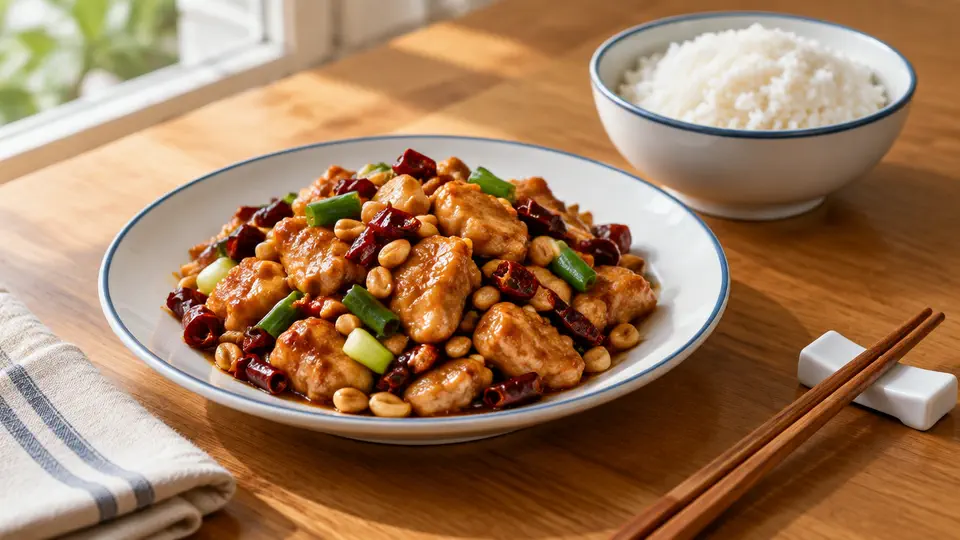 Kung pao chicken with rice