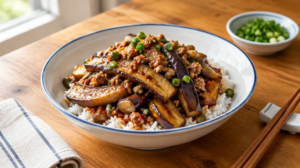 魚香茄子肉碎飯