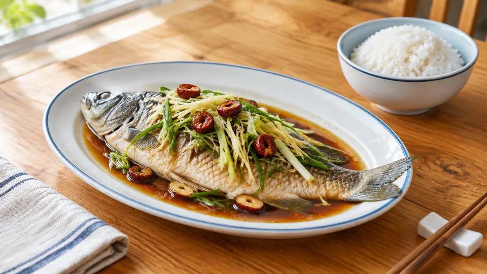 紅棗薑絲蒸鯽魚飯