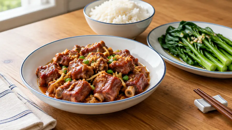 紅麴蒸排骨飯