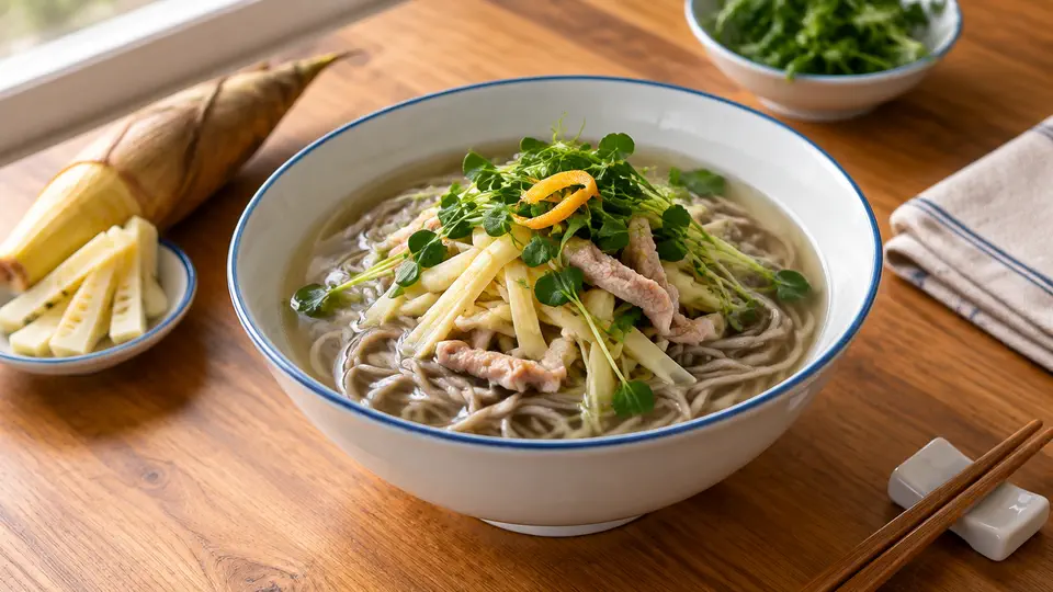 春筍肉絲蕎麥湯麵