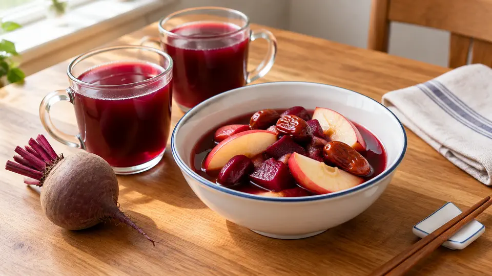 Beetroot, apple and red date drink