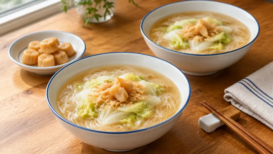 瑤柱黃芽白湯麵線