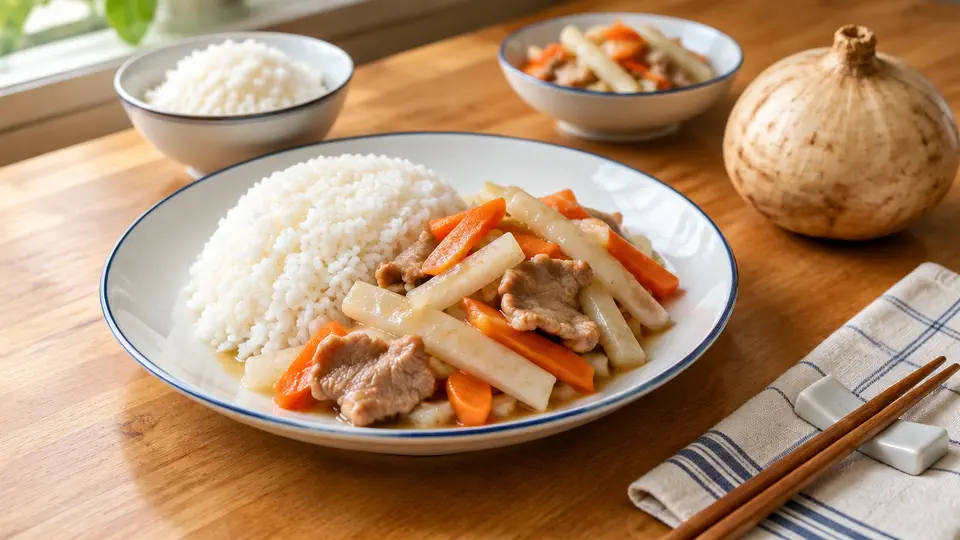 沙葛炒肉片飯