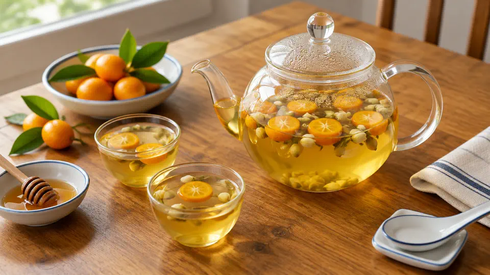 金桔茉莉蜜茶