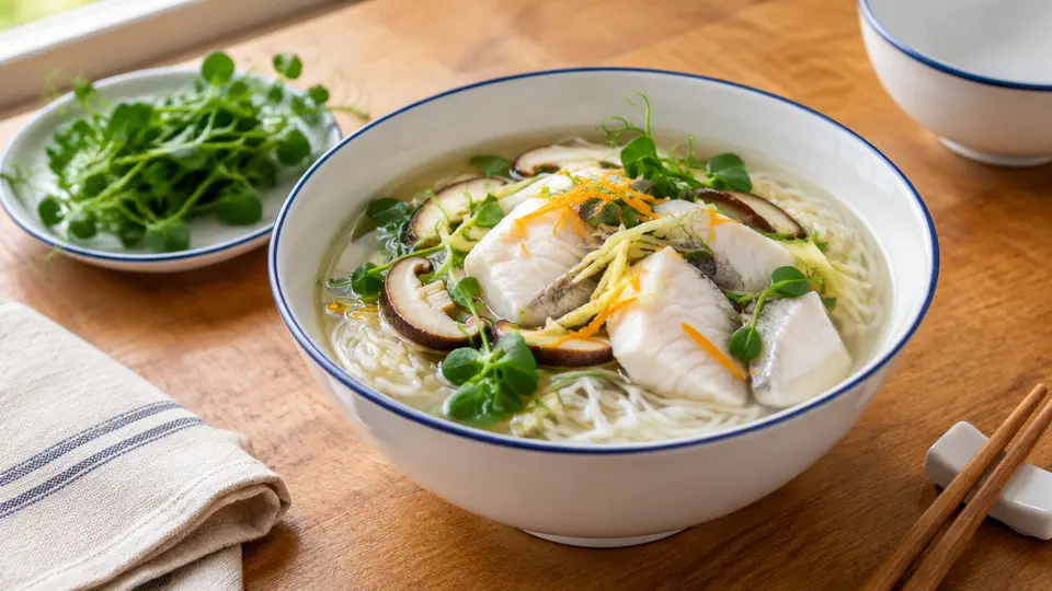 生魚片豆苗湯米線