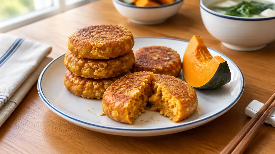 Air-fried pumpkin oat cakes