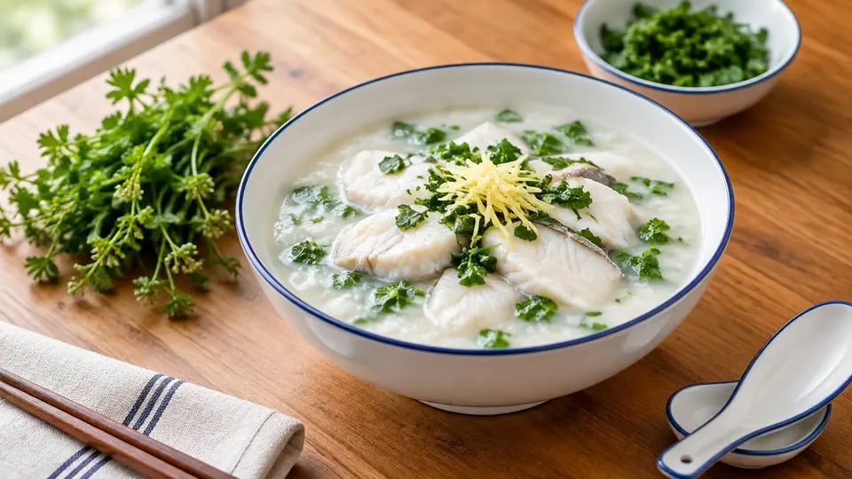 薺菜魚片粥