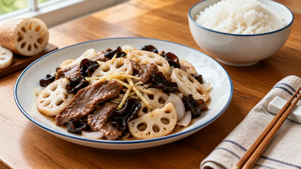 雲耳蓮藕炒牛肉