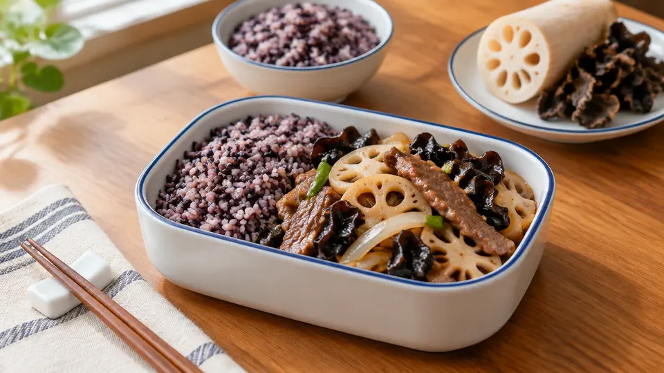雲耳粟米燴雞丁飯