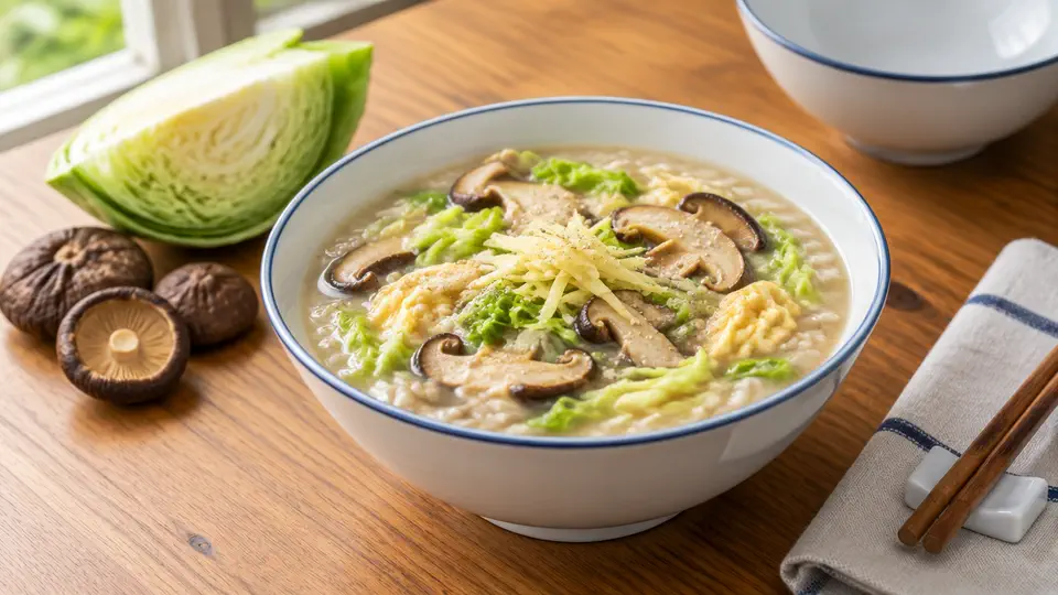 冬菇椰菜燕麥粥