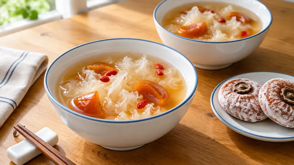 Dried persimmon & snow fungus sweet soup