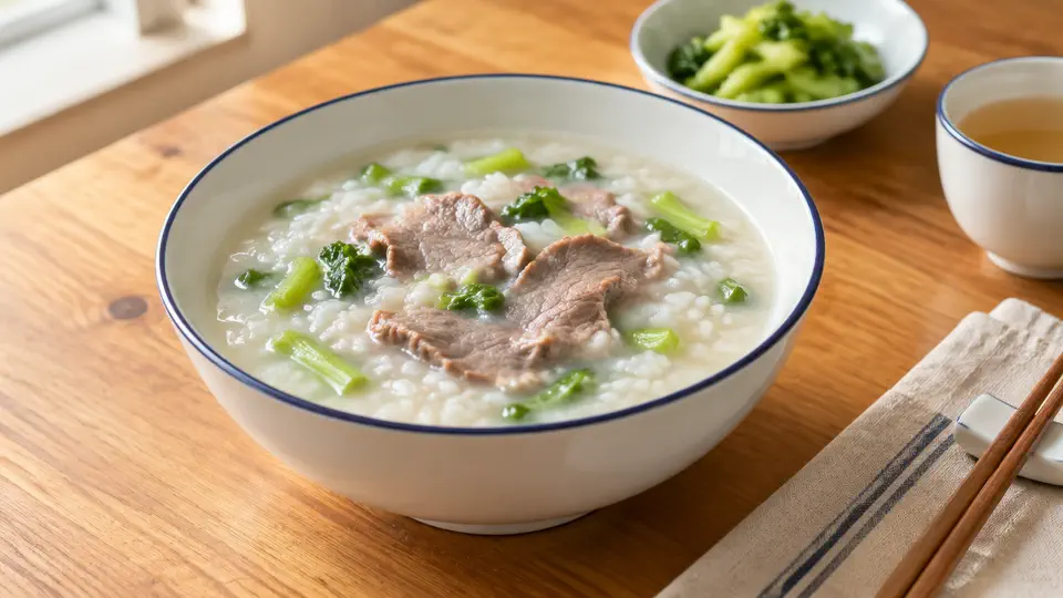 芹菜牛肉粥