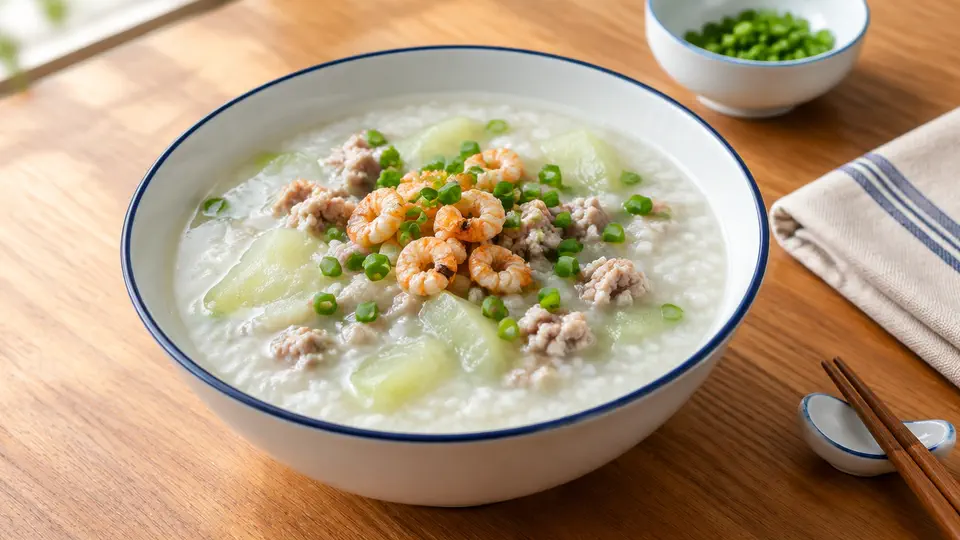 蝦乾節瓜肉碎粥