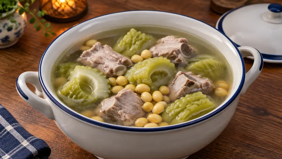 涼瓜黃豆排骨湯
