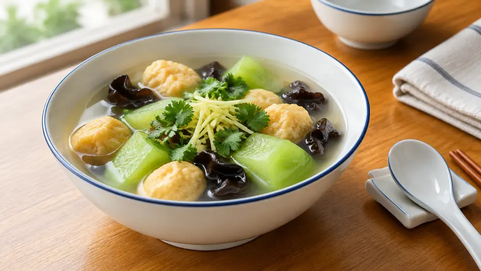 絲瓜雲耳魚腐湯