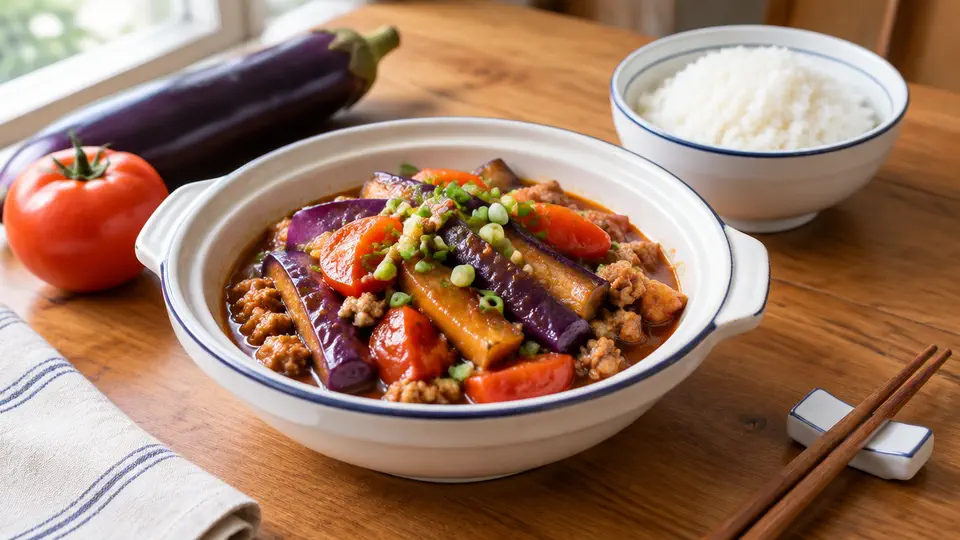 番茄茄子肉碎煲