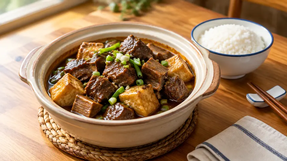 Braised beef short rib with tofu