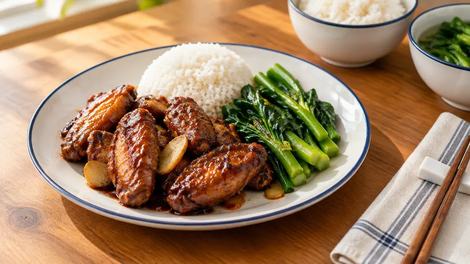 黑醋燒雞翼飯