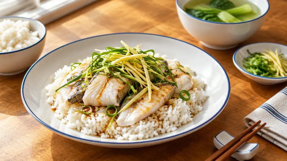 薑蔥鱸魚片飯