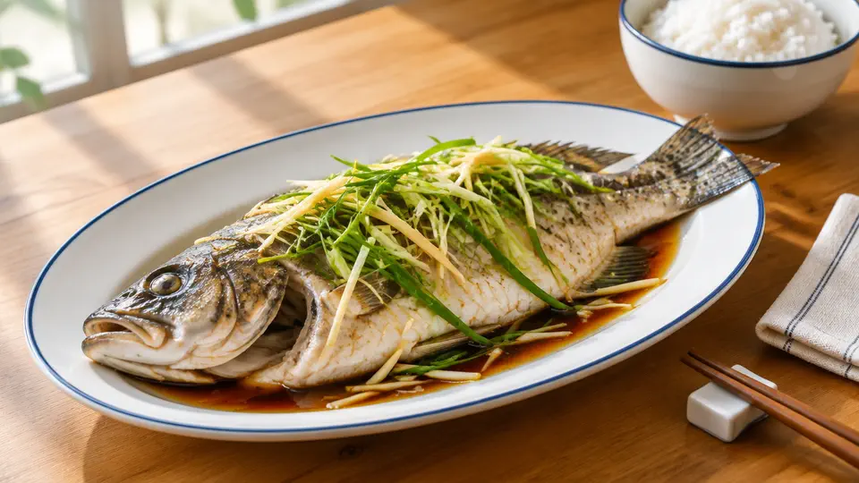 Steamed grouper with rice