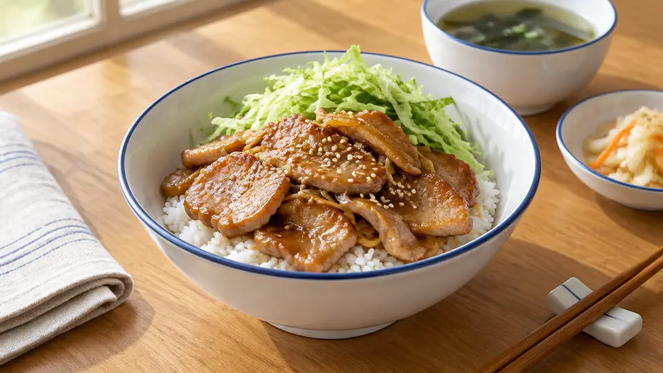 日式薑燒豬肉丼