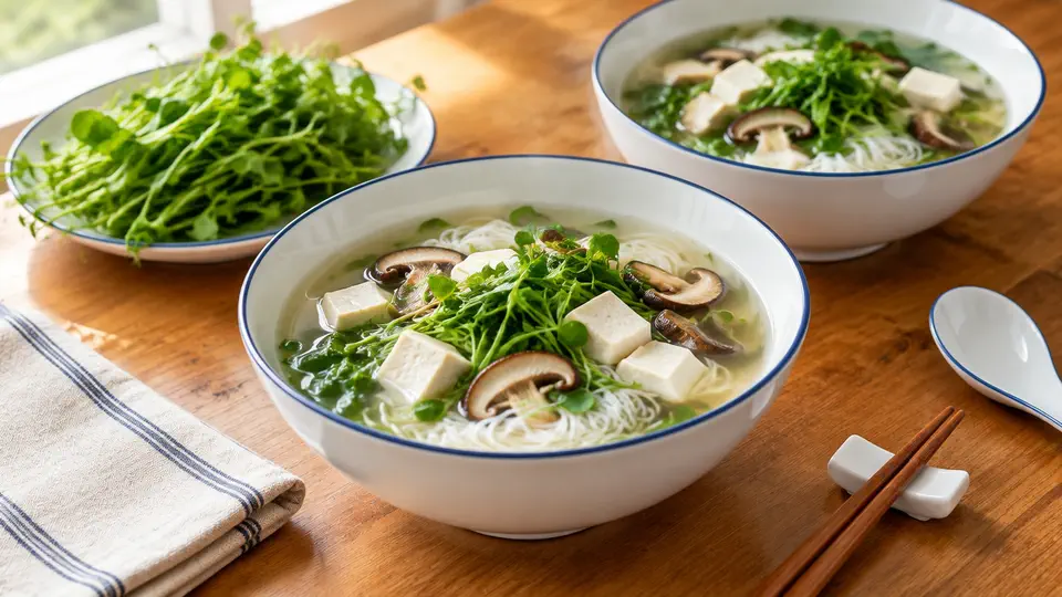 豆苗豆腐湯米線