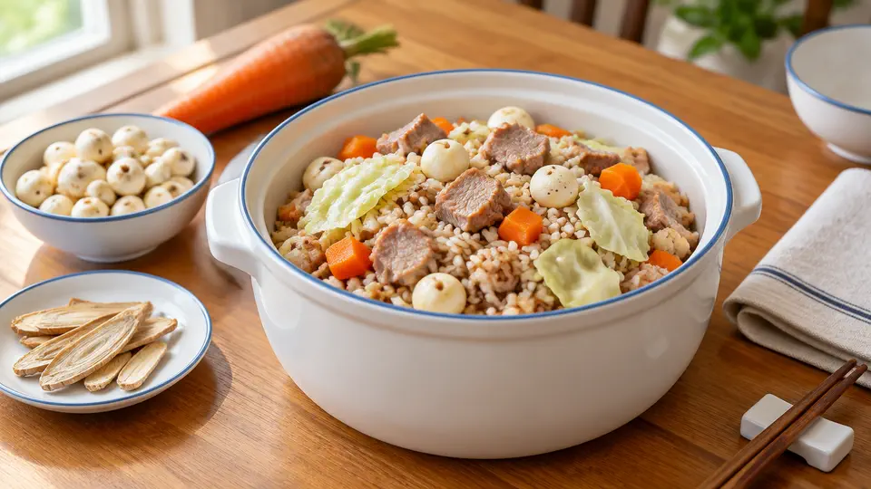 芡實紅蘿蔔瘦肉煲仔飯